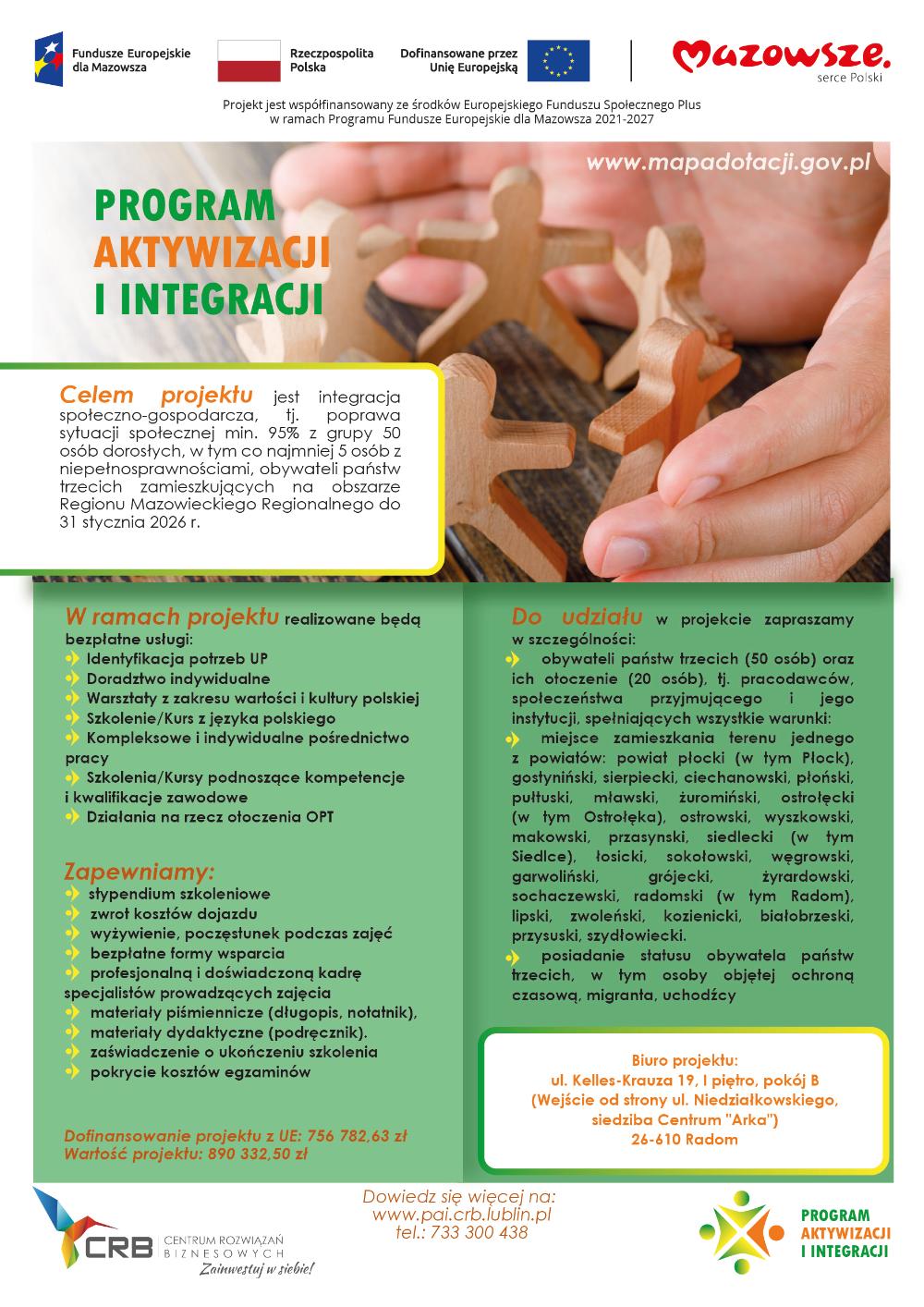 Plakat promocyjny "Program aktywizacji i integracji"