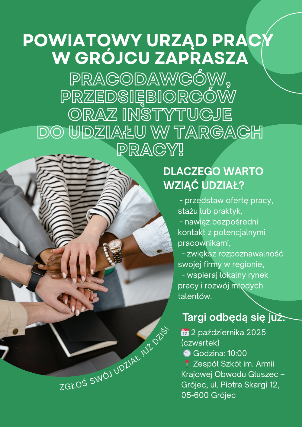 Plakat informacyjny na temat targów pracy, więcej informacji pod numerem 486850130