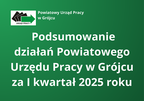 Zdjęcie artykułu Podsumowanie działań Powiatowego Urzędu Pracy w Grójcu za I kwartał 2025 roku