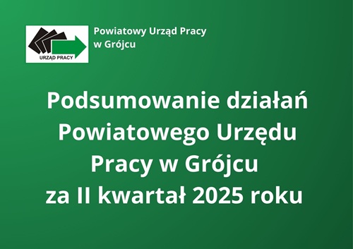 Zdjęcie artykułu Podsumowanie działań Powiatowego Urzędu Pracy w Grójcu  za II kwartał 2025 roku